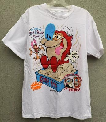 Vintage Ren & Stimpy Show 1992 Nicktoons Gritty Kitty Cartoon T-Shirt Mens 90s Unisex T-Shirt