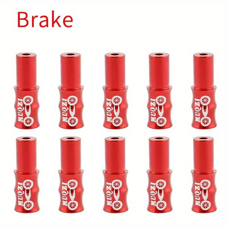 10 bicycle brake cable end caps, shift cable end covers, 4mm/5mm, aluminum alloy, mountain and road bicycle accessories Brake Red
