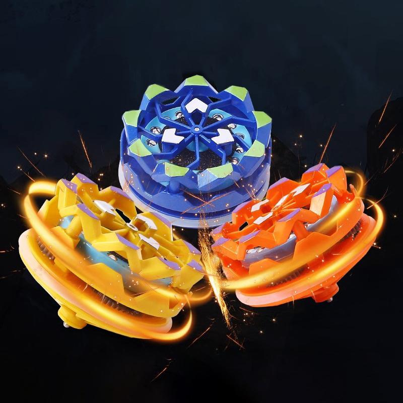 Fireworks Gyro Toy Glowing Rotating Gyro Battle Handheld Stress Relief Gyro Creative Children'S Gift That Will Emit Fire