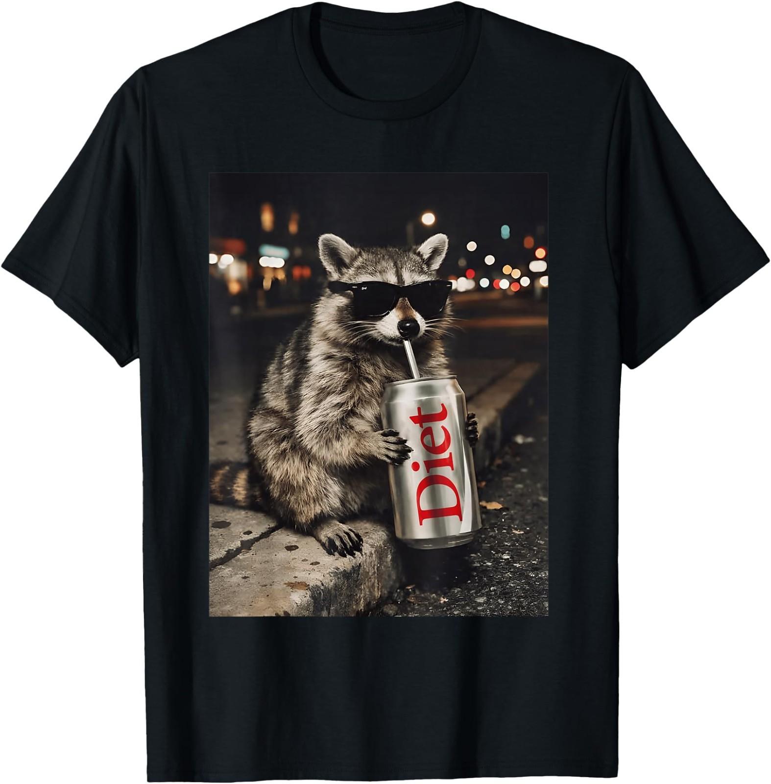 Raccoons Diet Soda Funny Animal Meme Genz Dank Raccoon Meme T-Shirt ,Unisex Tee S