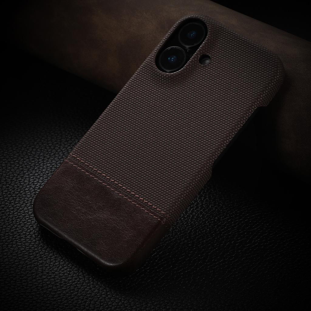 Plain Leather Splicing Case for Apple 16promax Phone for IPhone 15 Protective Case 14 Soft and Hard Shell Trend