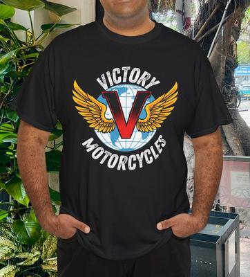 Nuova T-shirt da uomo con logo Vic-Victory Motorcycle Americana