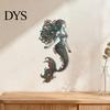 Beach House Wall Accents Metal Mermaid Decoration, Three-dimensional Hollow Iron Art Vintage Style Ocean Decor Sculpture, Retro Hanging Figures