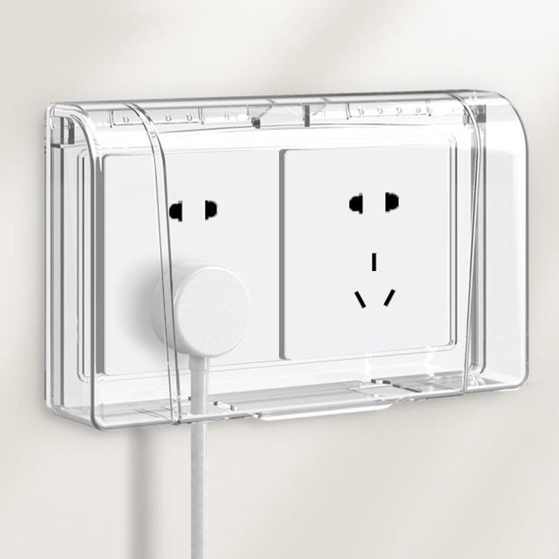 Wall-Mounted Switch Protective Cover Self-Adhesive Enlarged Plastic Socket Waterproof Box 86 Type Electric Plug Cover Bathroom