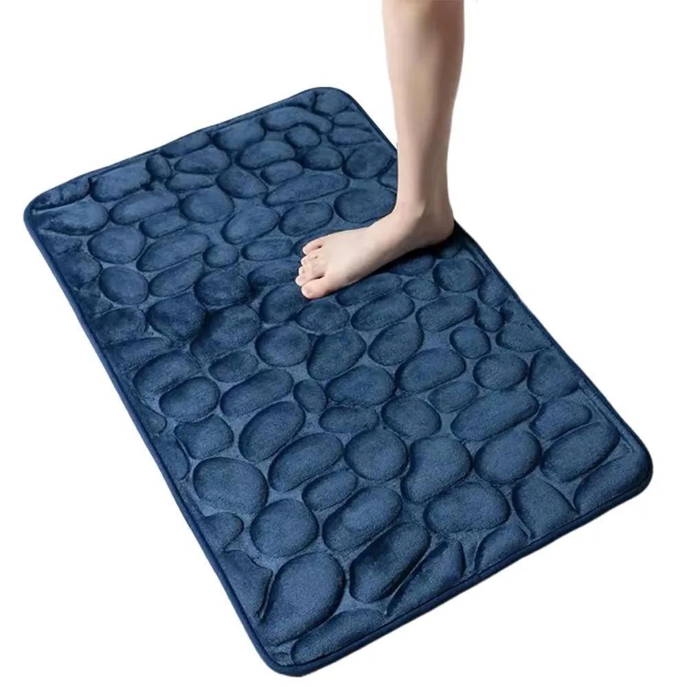 Anti-slip bath mat 40x60 cm 3d-effect dark blue