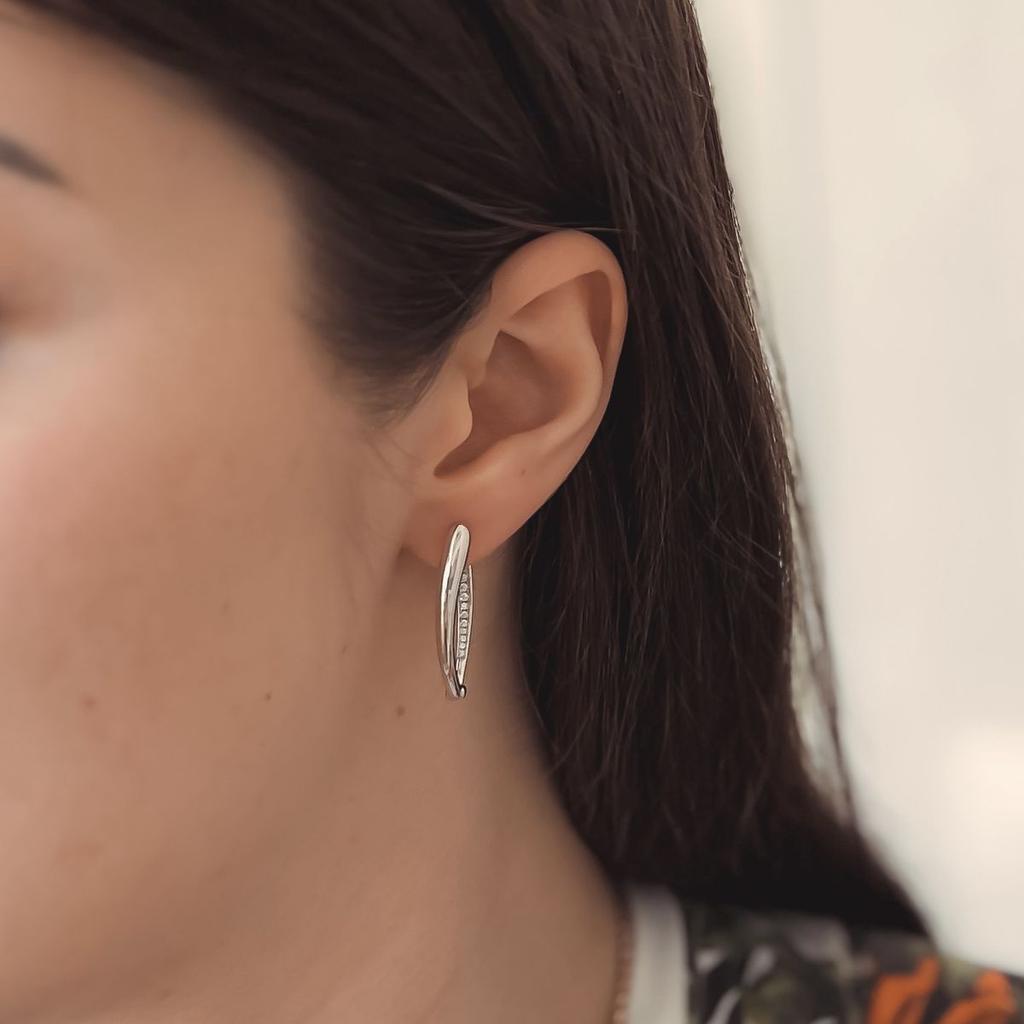 Silver Earrings with Cubic Zirkonia (2143857)