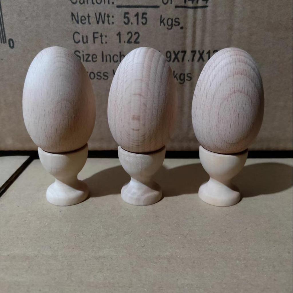 Beech Wood Simulation Egg for DIY Painting - Children's Hand-Painted Craft