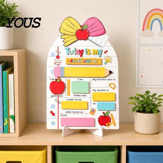 Reusable School Board Personalized First Day of Wooden Sign, Erasable Back to Sign Board, Cute Classroom Decor, Keepsake Memory Tracker