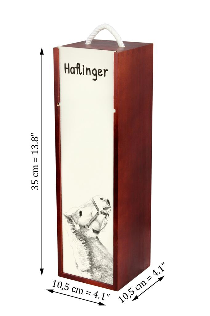 Haflinger - Wine Box with a Horse, Alcohol Box with Graphics, Personalized Gift Box from the Art-Dog Brand