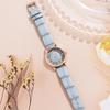 Two-Tone Quartz Women's Watch with Leather Strap - Creative Style