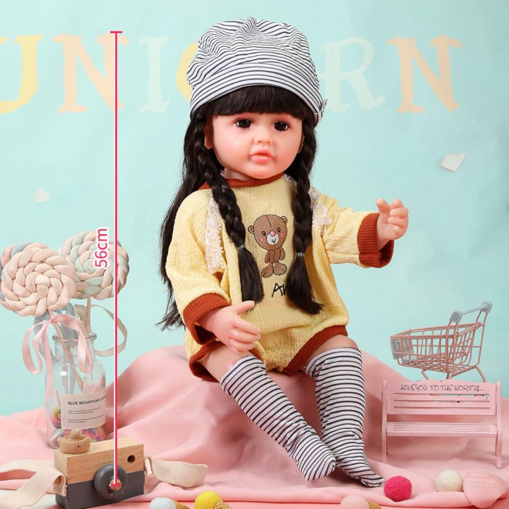 56Cm Reborn Simulation Barbie Gift Doll Baby Soft Gel Girl Toy Set Children's Doll