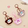Baby Cute Three Cartoon Pile Coating Panda Head Pendant Keychain Gift For
