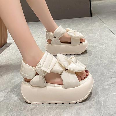 Fashion 7CM Thick Bottom Women's Sandals Summer New Butterfly-Knot Hook & Loop Non-slip Platform Sandal Casual Beach Shoe Sandalias