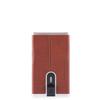 Piquadro, Black Square, Leather Card Holder, Square Sliding System with Money Clip, PP4825B3R-CU, Brown, For Men