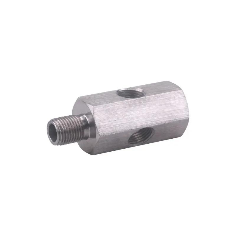 Stainless Steel 1/8'' NPT Oil Pressure Sensor Sendor Tee Adapter To 1/8 NPT Gauge T-Piece Car Accessories