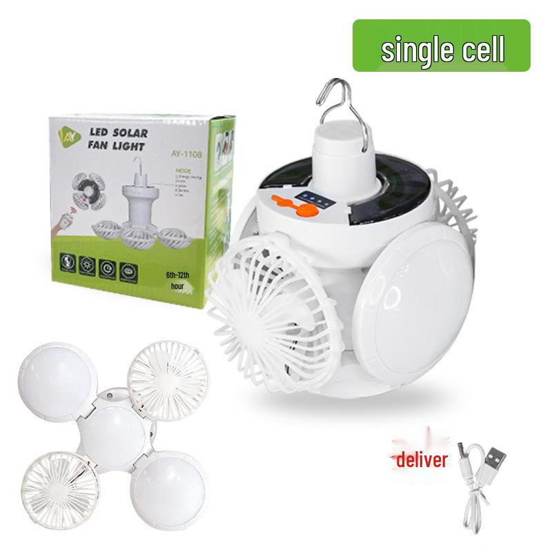 Cross-border Outdoor Camping Solar-Powered Fan with Large Capacity & Long Battery Life