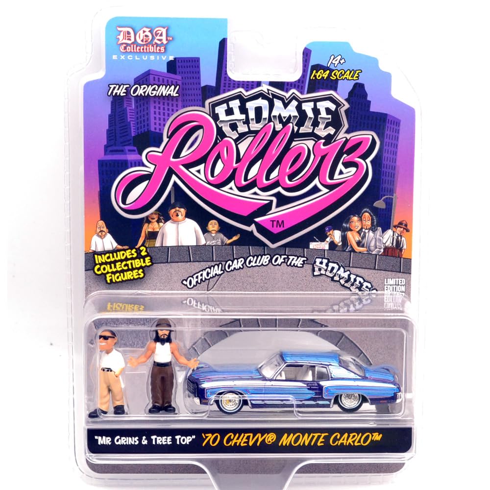 GREENLIGHT HOMIE ROLLERZ CHEVY MONTE CALRO Greenlight scale Homie Rollers Chevy Monte Carlo Greenlight x DGA Homie Rollerz 2025 Series 1 1/64 -  70 оранжевый