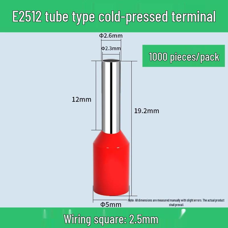 Cold-Pressed Wire Terminal Set with Tube & Pin-Type Copper Connector Crimping Pliers