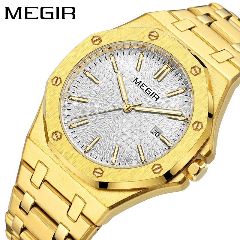 Men'S Classic Business Steel Belt Watch Waterproof Luminous Calendar Watch 1085