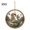 Acrylic Constellation Pendants 2D Flat Pearl Painting Ornament, Double Sided Zodiac Theme Hanging Gem Home Ornament Art Craft, Rhinestone Beads