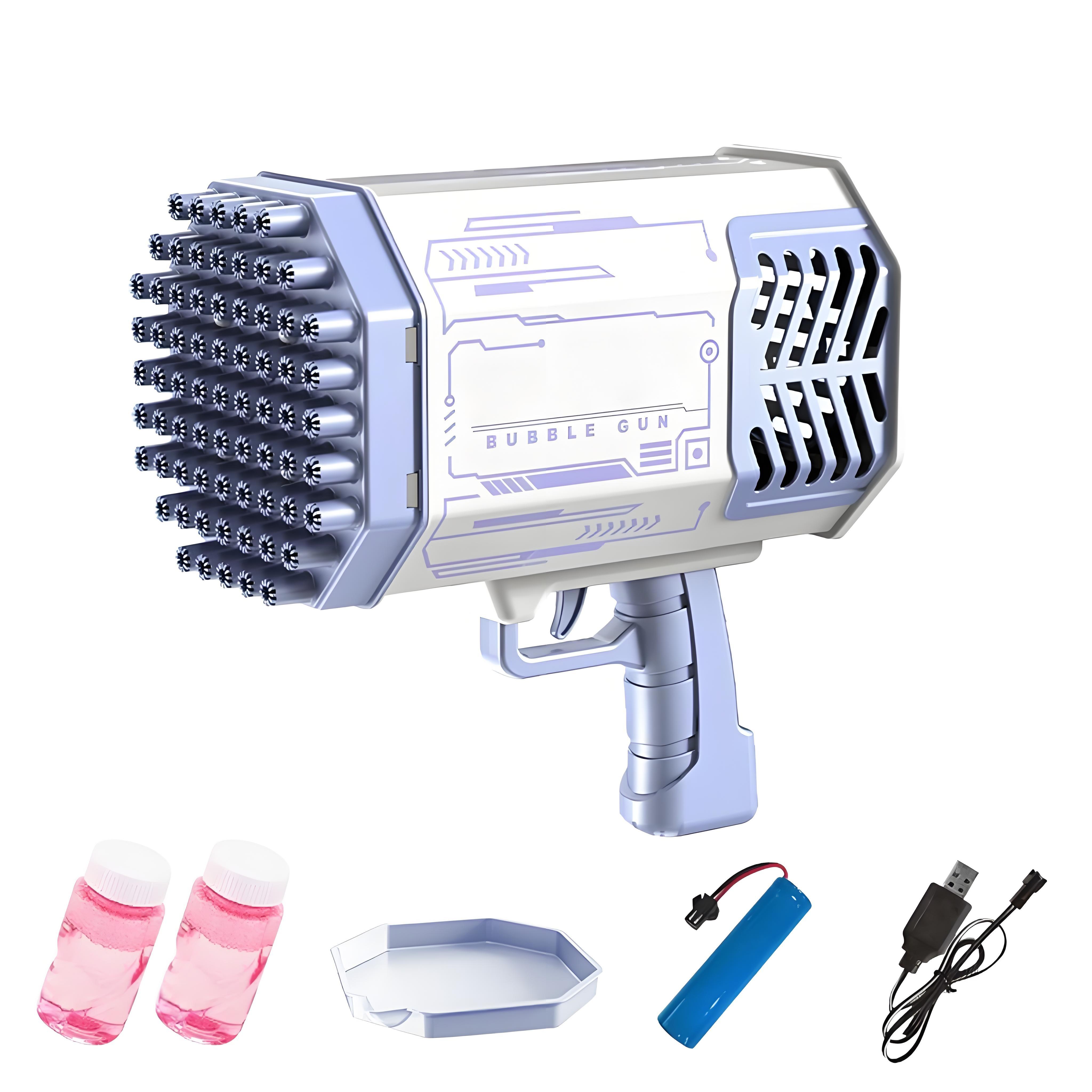 

Automatic Bubble Blaster Gun with LED Lights | Non-Stop Thousands of Bubbles | Outdoor Indoor Fun for Toddlers to Kids фиолетовый