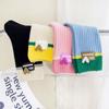 Cotton Color Matching Double Needle Socks Mid-tube Female Hoisery Cute Casual Socks  Girls