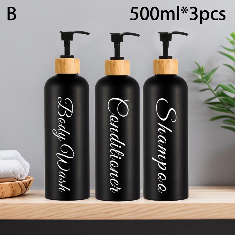 

3pcs Plastic Soap Dispenser Set Countertop Lotion Bottle Bathroom Refillable Empty Bottle For Shampoo Body Wash Hair Conditioner
