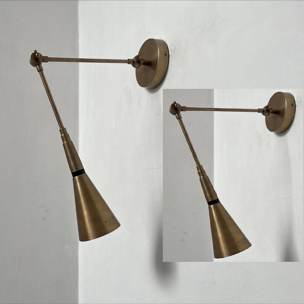 Mid Century Set von 2 Wand Leuchte Leuchte Roh Messing Wand Lampe Schlafzimmer Lichter