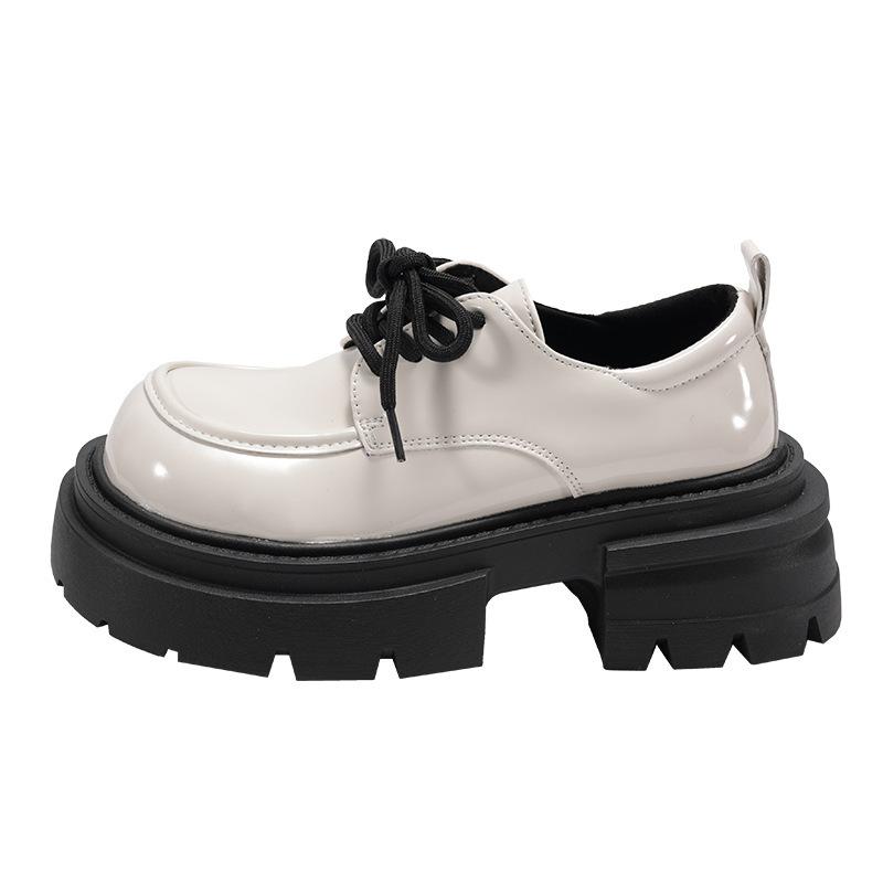 White British Style Retro Platform Small Leather Shoes Women's 2025 New Spring and Autumn French Heightening Mary Jane Love Single Shoes