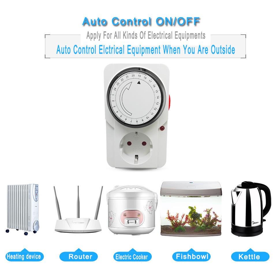 European 16A Mechanical Timer Socket - German/Russian Standard