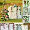 24m Silk Long Rose Fake Flower Ivy Vine Leaf Garland Wedding Party Home Decor