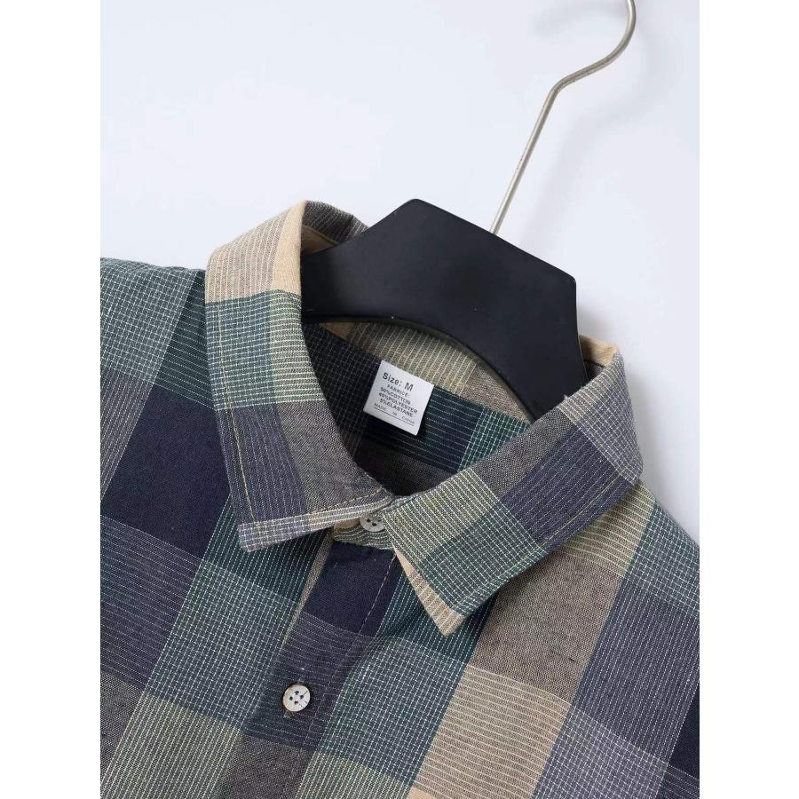 Sommer-Kariertes Hemd für Herren, kurzärmelig, modisch, Übergröße, Oberteile, lässig, für Jugendliche, Herren, kurzärmelig