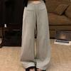 Drawstring Casual Pants Women Loose Wide Leg Pants Fashion Straight Leg Pants  Jogging
