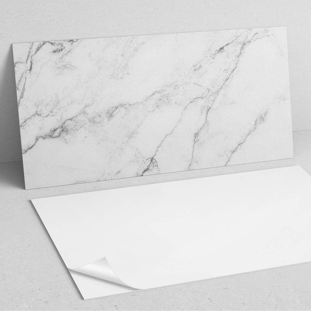 Samoprzylepny Element Dekoracyjny Winylowy Do Domu 100X50 Cm Biały Elegancki Marmur
