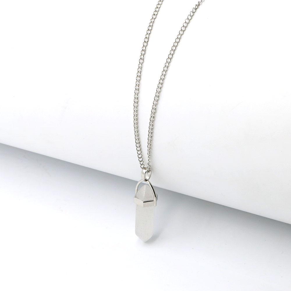 Hexagonal Pyramid Pendant Clavicle Chain Necklace