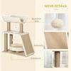 Cat Tree Tower, with Scratching Posts, Pad, Bed, Perch, Toy Ball - Light Brown