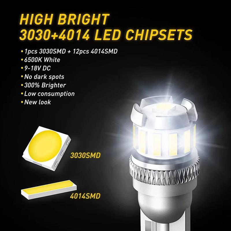 2Pcs 194 158 168 Led Bulbs Lights Canbus 6500K White T10 W5W Led Bulb 2825 For Car Interior Light Trunk Side Marker Lamp