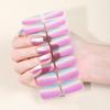 Glitter Nail Polish Strips with File Easy Apply Remove Self Adhesive Women Full Nail Sticker Home Manicure DIY Nail Art Decoration Wrap