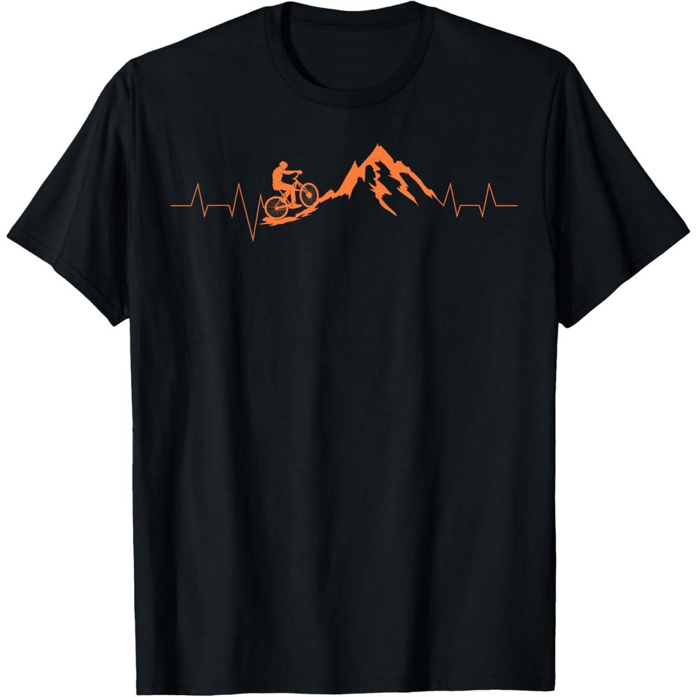 Mountain Bike Heartbeat Shirt | Cute Bike Heartbeat Tee Gift T-Shirt