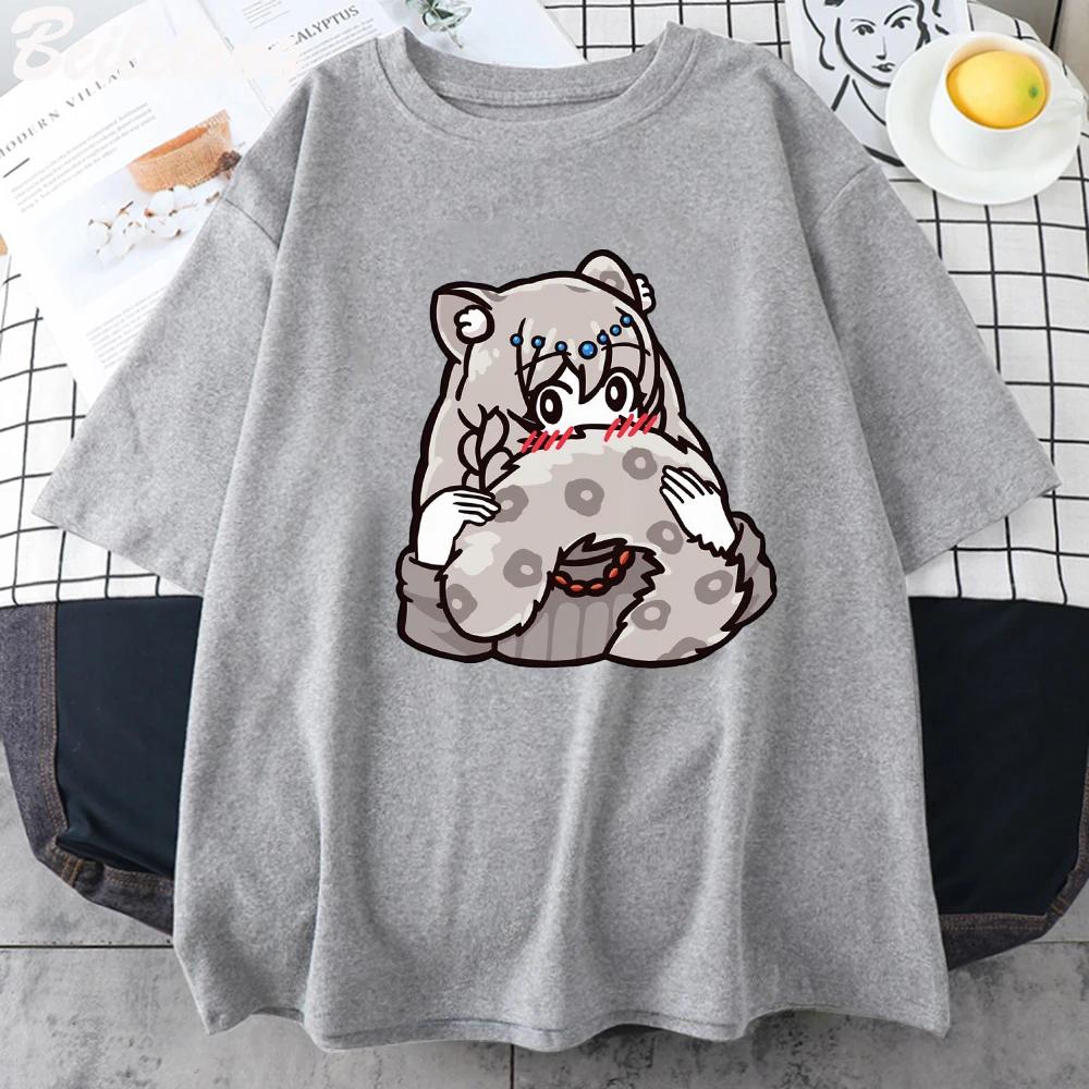 

Футболка аниме Arknights Pramanix Siege Silence Skadi Game Cosplay унисекс из чистого хлопка для мужчин и женщин, летние принты с героями мультфильмов, короткие L