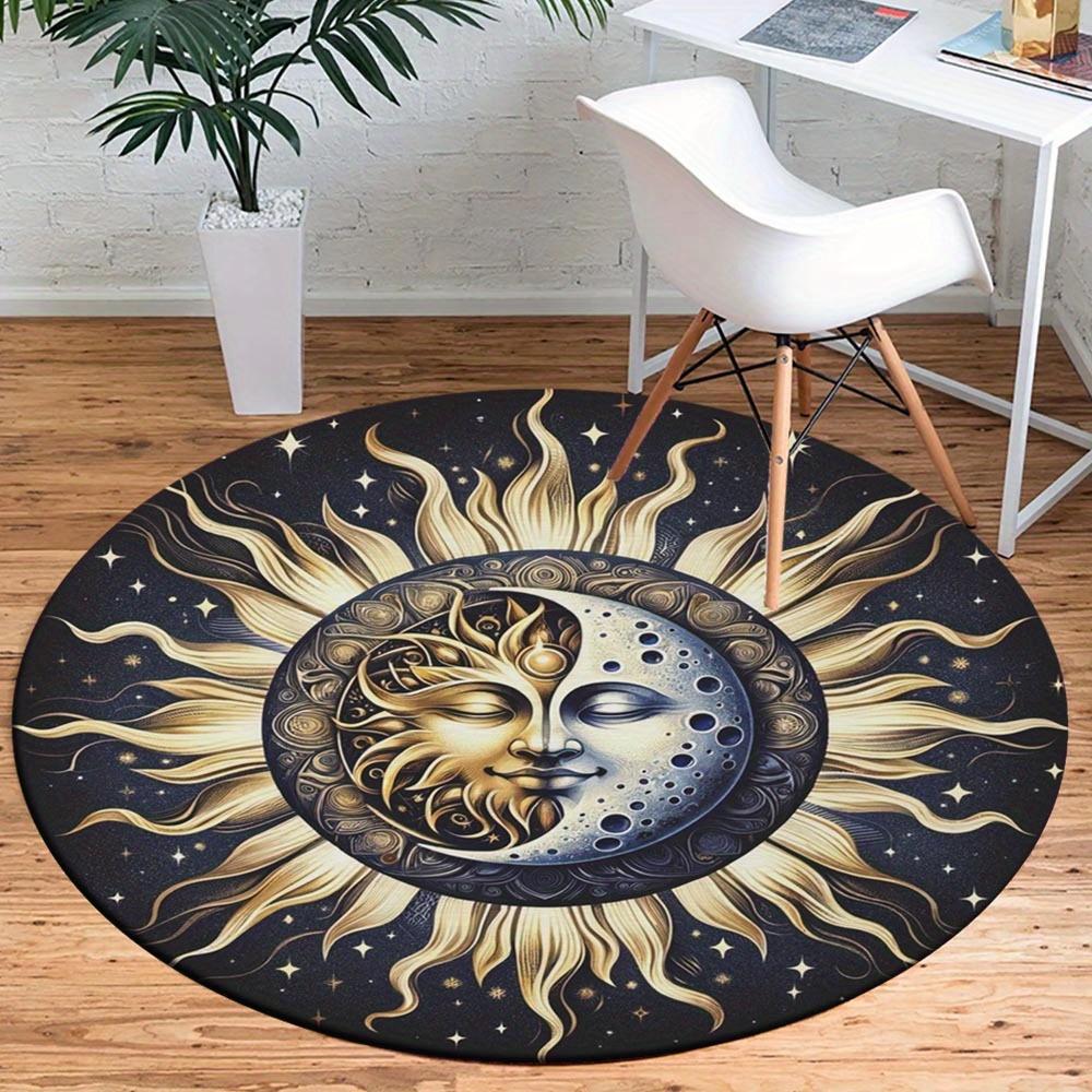 

1pc Retro 1523374517 Pattern Round Floor Mat, Non-slip for Living Room Bedroom Chair Carpets Home Decor Gifts, Home Decor Room Decor Outdoor 80cm by 80cm