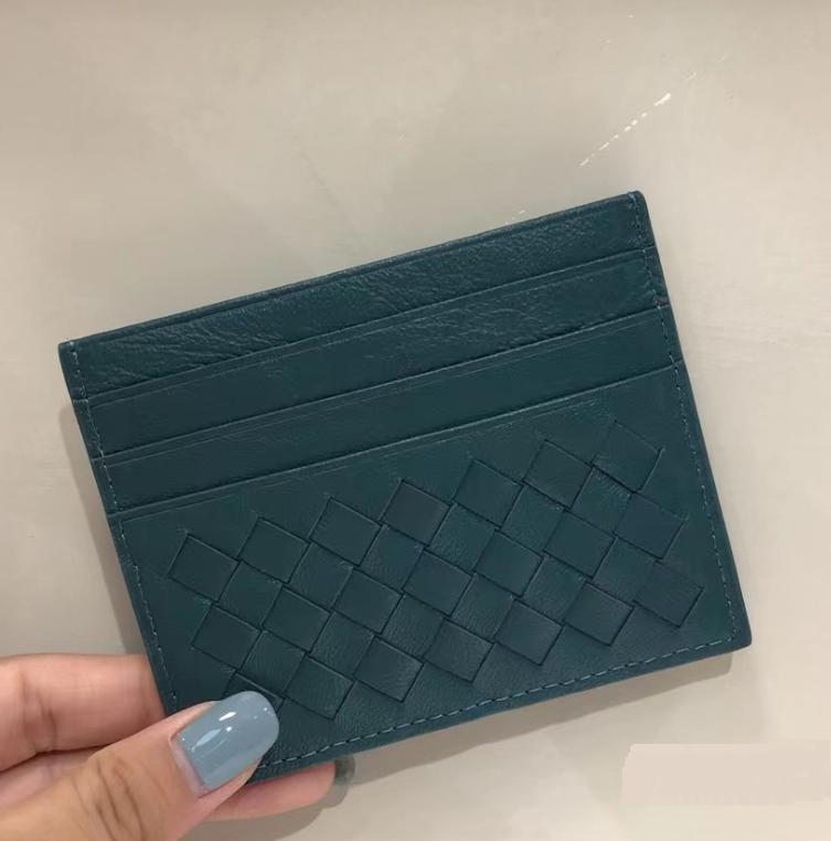 Aus Schaffell gewebter, ultradünner Kartenhalter aus echtem Leder mit mehreren Steckplätzen für den tragbaren Ausweishalter für Herren im Business-Stil, Mini-Kartentasche