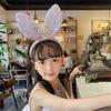 Sequin Easter Bunny Headband Glitter Rabbit Ear Hairband Fashion Bunny Ears Headband  Party