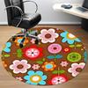 1pc Floral Pattern Chair Carpet for Office, Round Polyester Mat, Indoor Decor for Office, Easycare Fabric, Washable Non-slip Area Carpet