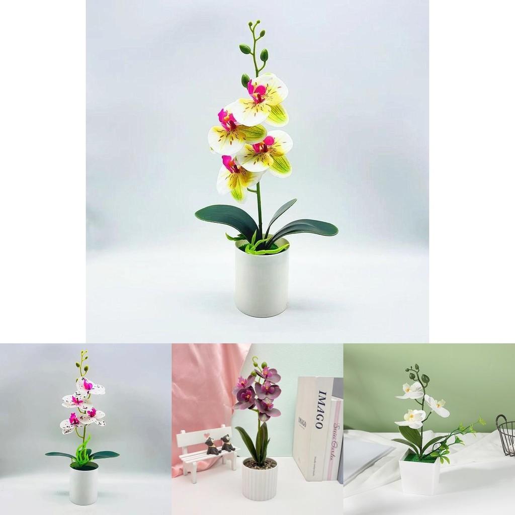 Butterfly Orchid Fake Flower Vase With Plastic Material For Wedding Table Centerpiece