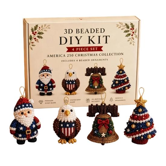 Set de mărgele fără lipici Kit DIY cu mărgele 3D, Set de meșteșuguri cu animale de Crăciun realiste, Kit tematic de broderie manuală ușoară pentru copii și adulți Educațional