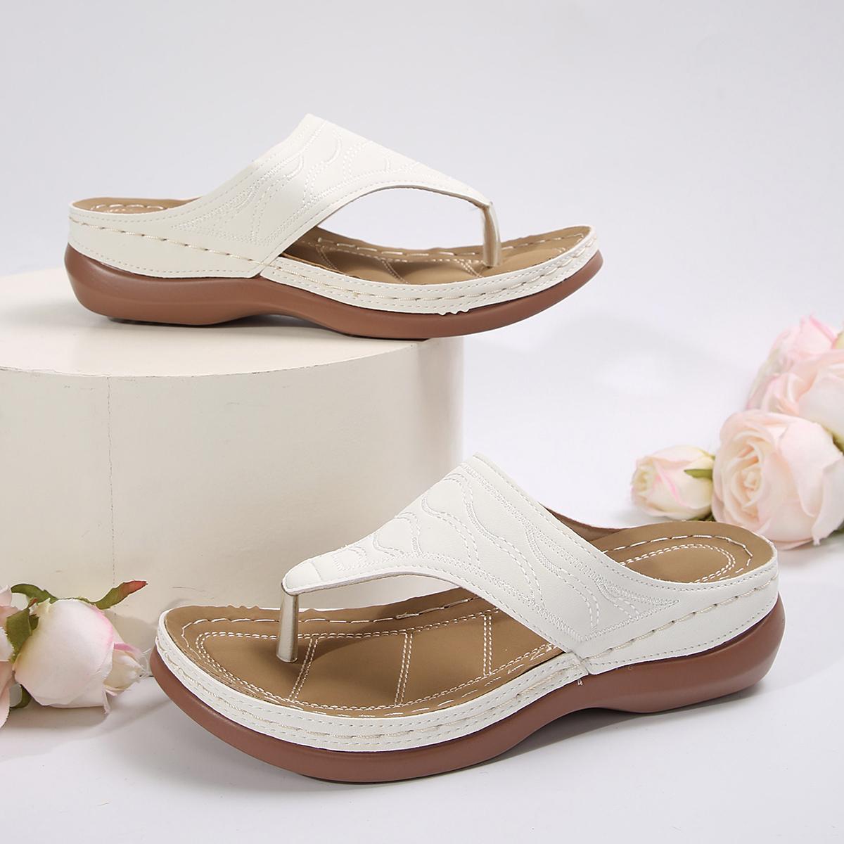 

Модная осенняя обувь на танкетке Женские удобные сандалии Летние противоскользящие шлепанцы Женские сандалии на платформе Большого размера Слайды Женские 36 белый