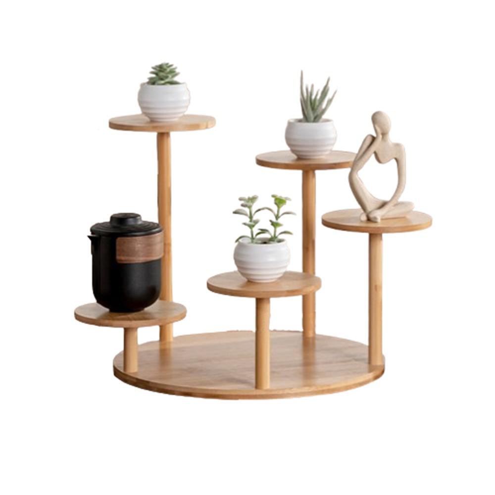 Tree Branch Shape Succulents Bonsai Organizer Bamboo Shelf Desktop Plants Stand  for Window