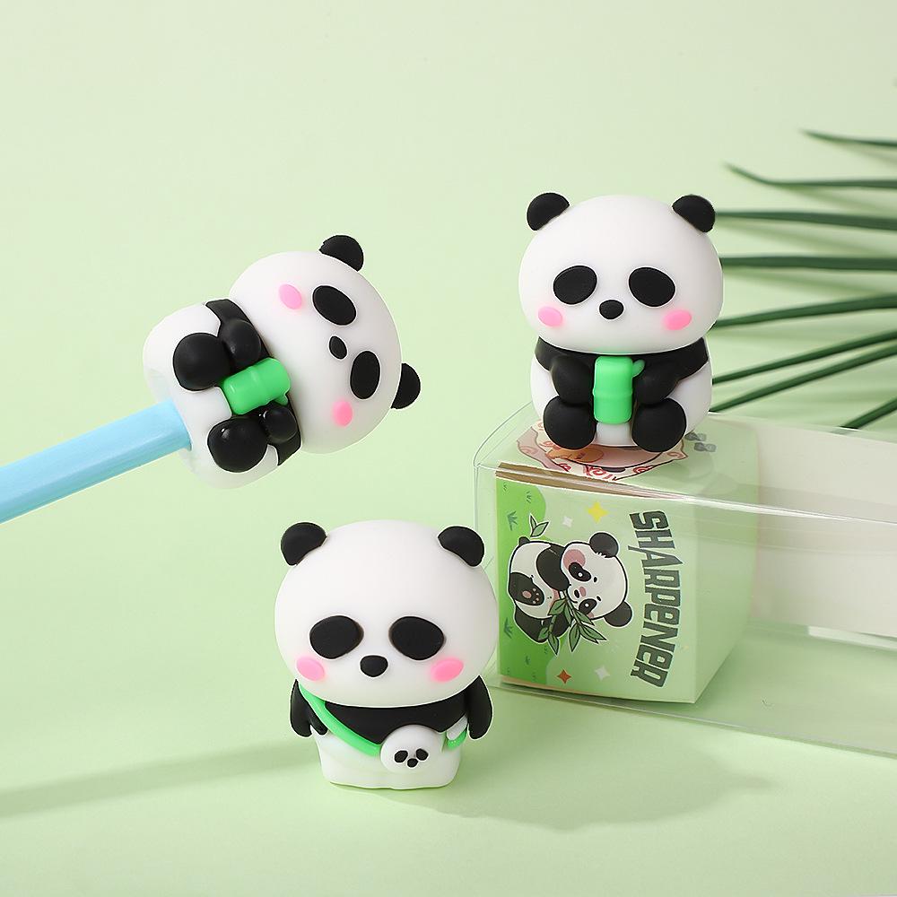 Creative Panda Cartoon Mini Pencil Sharpener - Portable, Cute, Single-Hole Stationery for Students