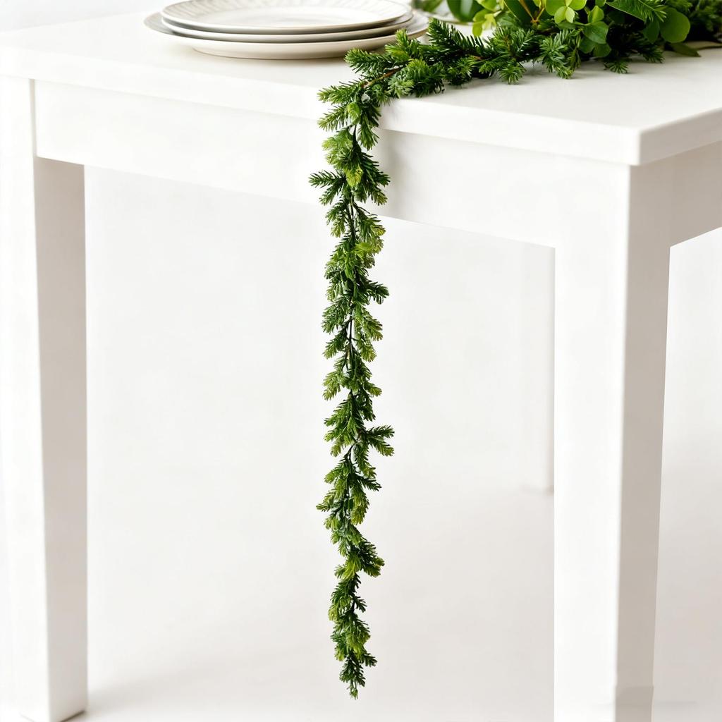 Künstliche Zederngirlande 6ft Realistisch Wiederverwendbar Künstliche Zederngirlande Weihnachtsdekoration Für Fenster Wand Tisch Treppe